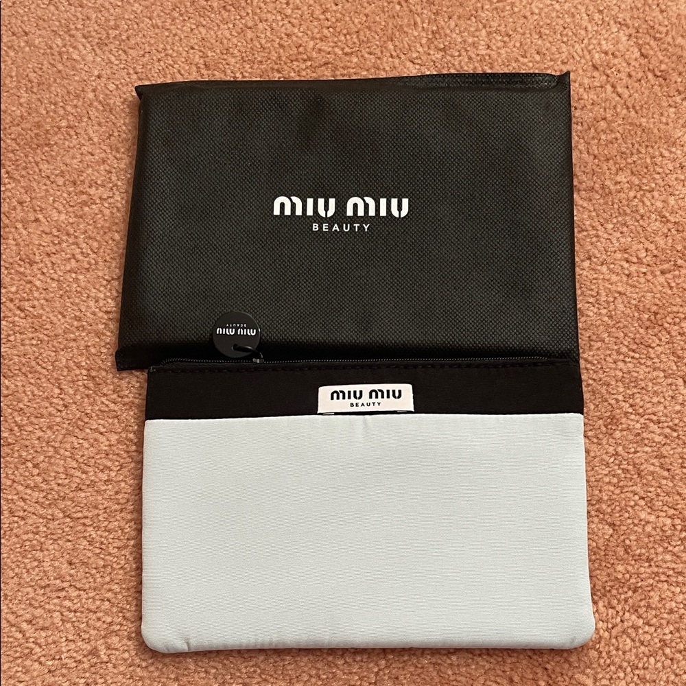 Miu Miu Beauty Black and blue Pouch 100% Authentic